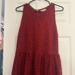 Red Lace Sleeveless Dress